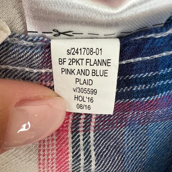 GAP Pendleton Blue White Top Plaid Long Sleeve Collared Pockets Button Up Size M - Picture 6 of 7